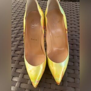 Christian Louboutin Yellow Patent Leather Stiletto Heels
